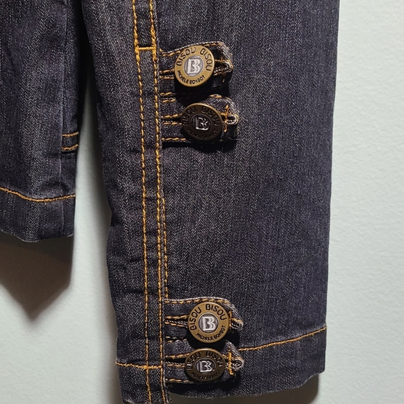 Vintage Bisou Bisou Michele Bohbot Dark Denim Zip Up Jean Jacket Sz 6 - Picture 5 of 7